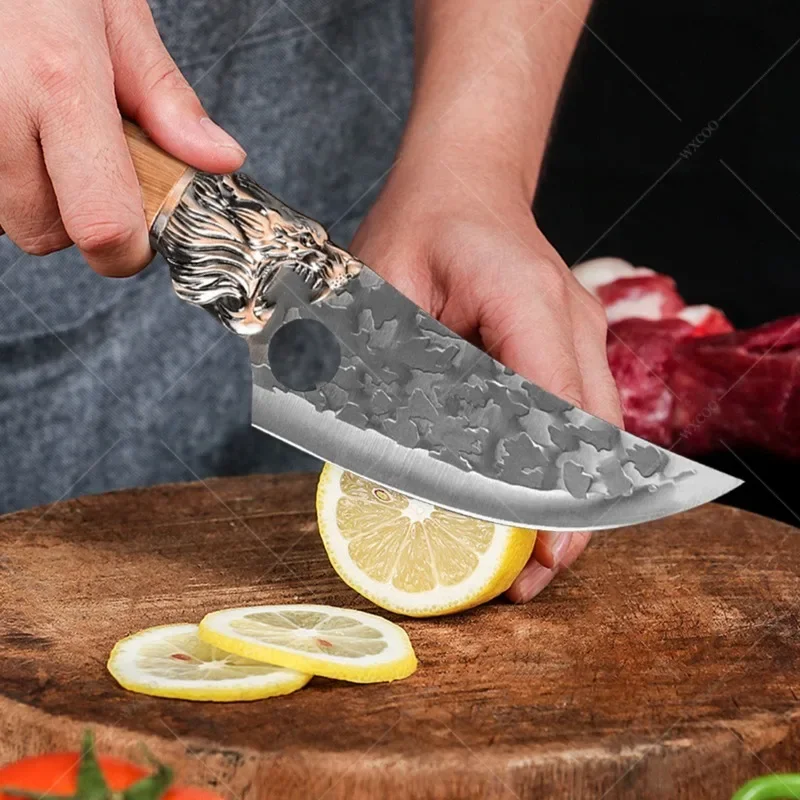 WXCOO Forged Kitchen Chef Knife Set Stainless Steel Meat Fish Fruit Vegetables Slicing Knife Butcher Boning Cleaver Knives