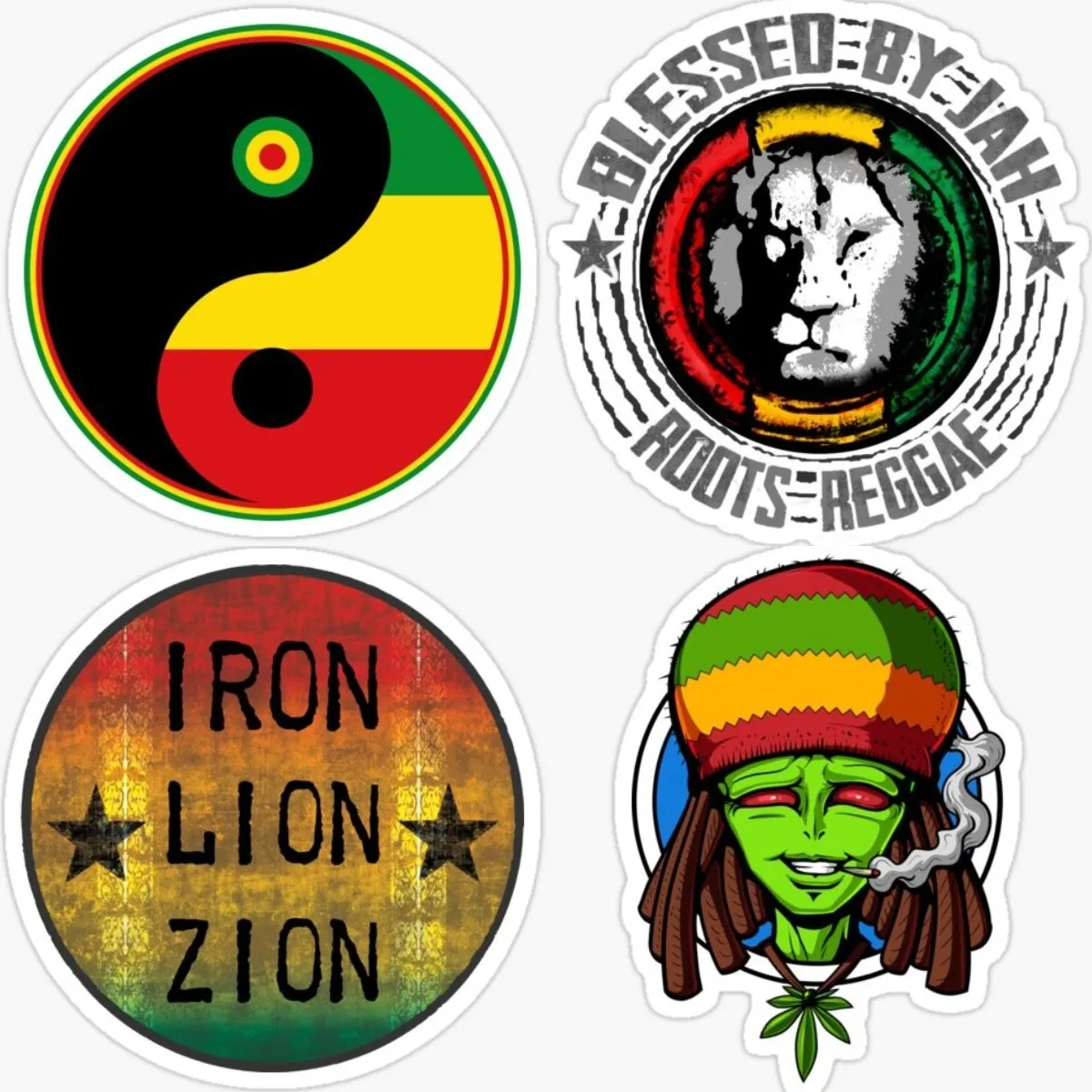 

Reggae Lion Decal Rasta, One Love Vinyl Sticker for Car Laptop Water Bottle Phone Waterproof Camping Accessory