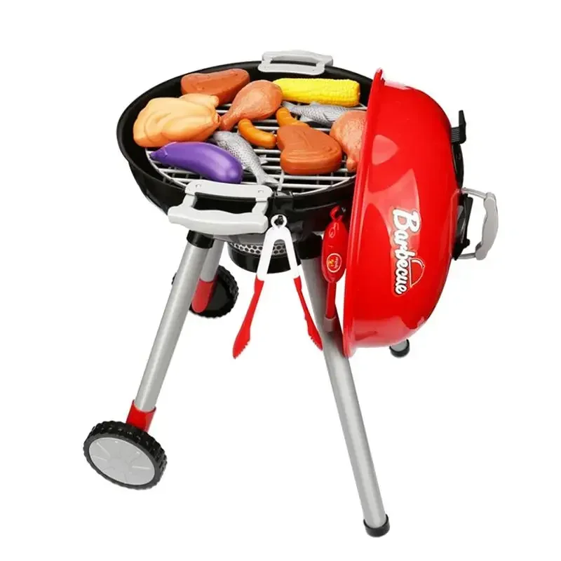 

Kids Pretend Toy Portable Interesting Creative Electric Barbecue Cart Toy Simulation BBQ Toy Set Barbecue Toys for Children Kids