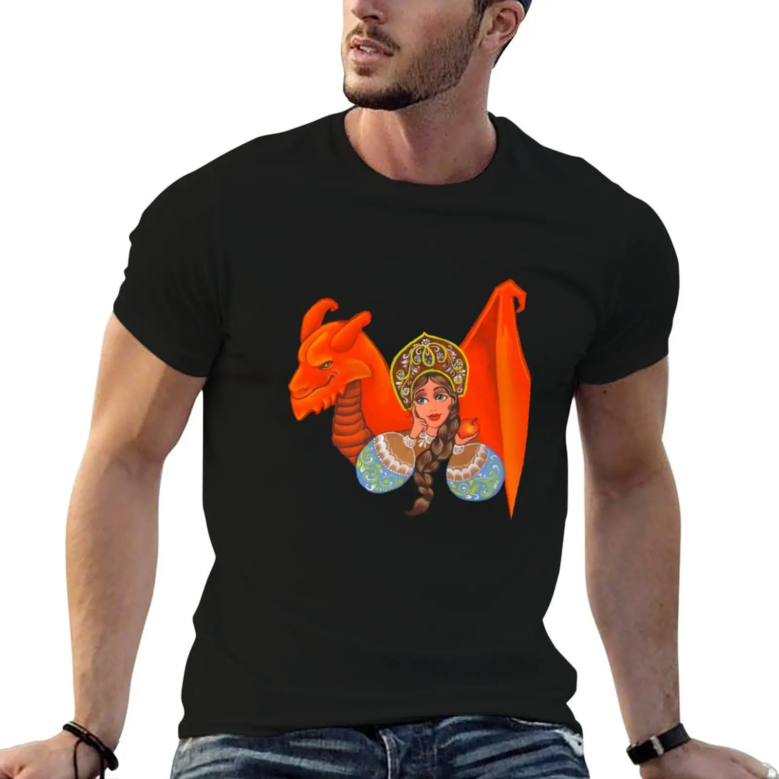 The girl, the serpent and the Apple... T-Shirt oversizeds cotton man t-shirts T-shirt men