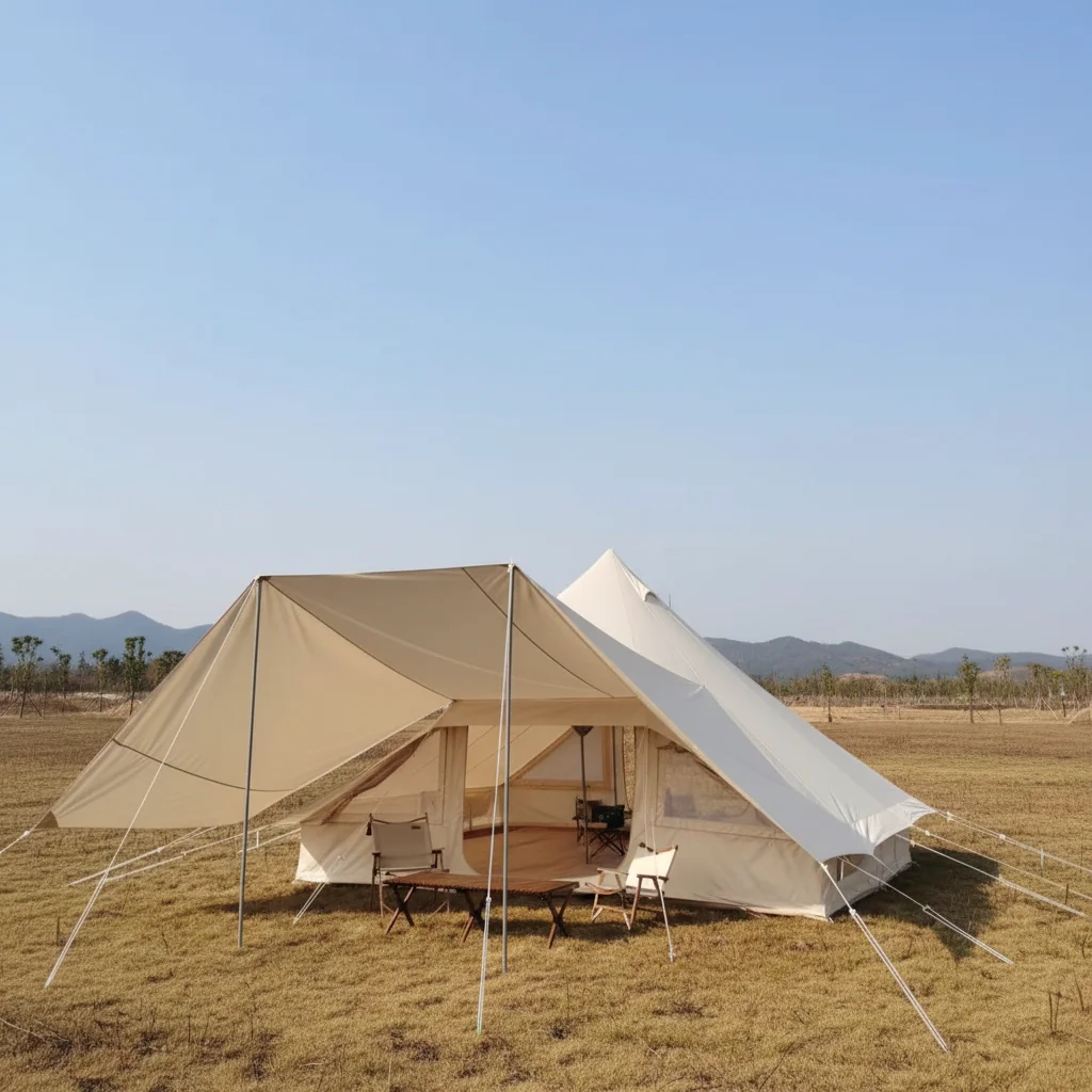 Carpa de Camping Familiar Impermeable para Exteriores, de Algodón, para 4 Estaciones, Cómoda, de Gran Espacio, Carpa de Glamping de Lujo