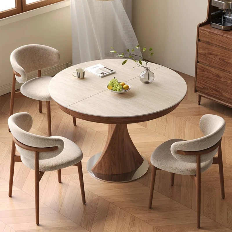 Beige Brown Dining Tables Minimalist Unique Party Living Room Kitchen Tables Solid Wood Design Mesas De Comedor Furniture Home