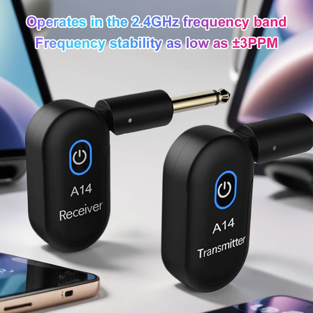 2.4G Wireless Guitar System Rechargeable 48K/24bit Real-time Transmission Wireless Guitar Transmitter Receiver for Guitar Bass