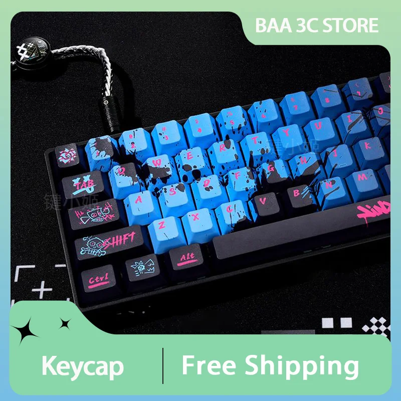 

Jinx Theme Keycap 137 Key Pbt Cherry Profile Thermal Sublimation Personality Key Cap for 60/84/98/108 Keyboard Accessories