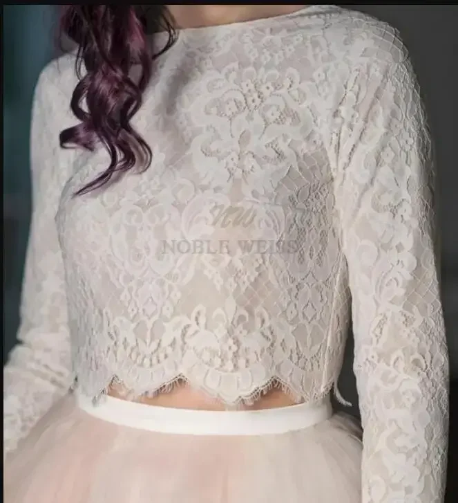 Chaqueta nupcial bolero de boda con cuello de joya y apliques de encaje completo de manga larga 3/4 personalizada