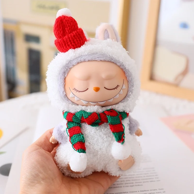 Аксессуары Labubu, одежда, подходящая для V1 V2 V3, рождественский комплект Labubu, белая одежда, рождественский модный подарок