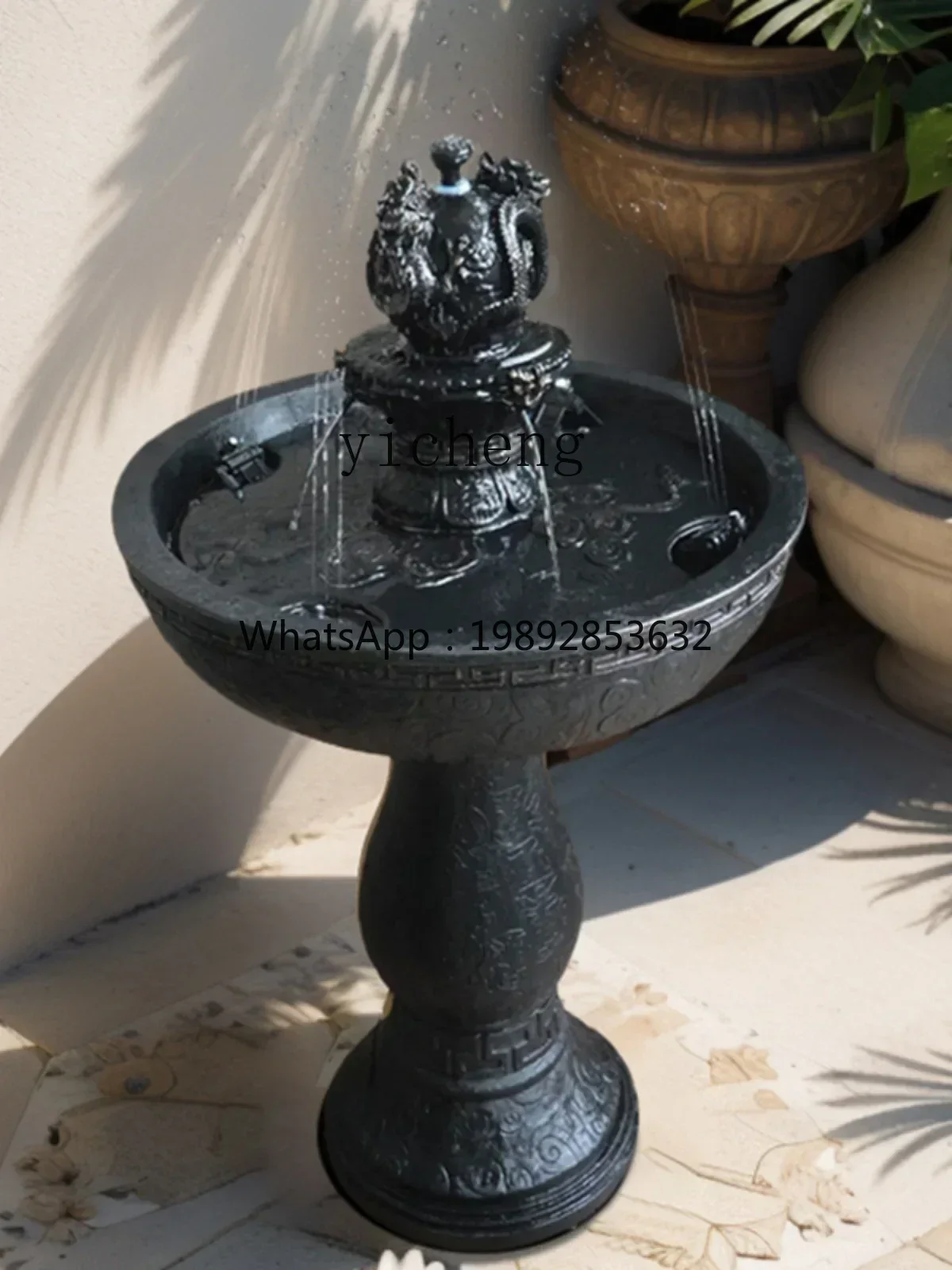 BJ   Garden fountain water feature courtyard modern simple home decoration lucky balcony view flowing water ornament