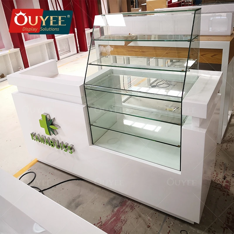 Customized-Ouyee Shop Store Fixture FullGlass Showcase Smoke Shop Displays Dispensary Counters