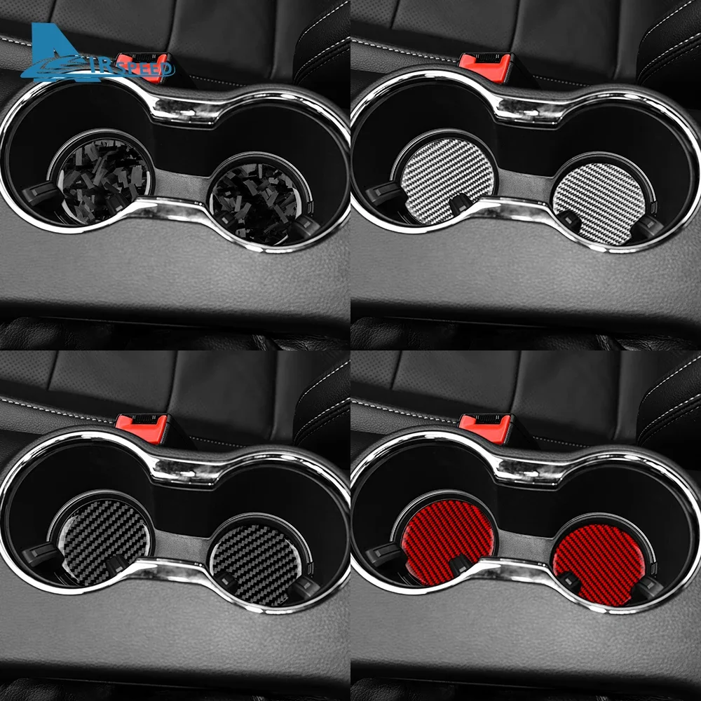 For BMW 1 2 3 5 7 Series F10 F07 F20 G20 E60 E90 E70 F40 X5 X6 F15 Car Water Cup Mat Interior Real Soft Carbon Fiber Sticker view 4