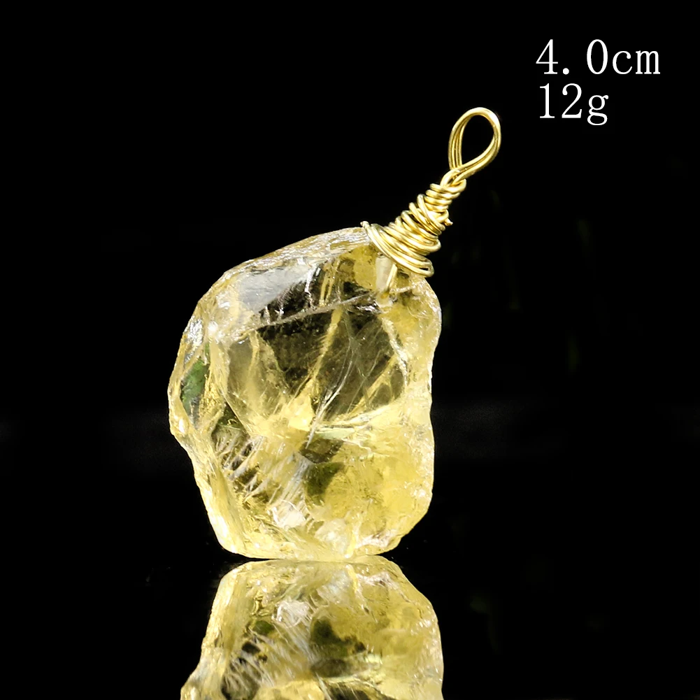 Irregular Real Citrine Crystal Quartz Drusy Raw Ore Metal Trim Necklace Pendant Energy Reiki Yoga Chakra Healing Charms Jewelry