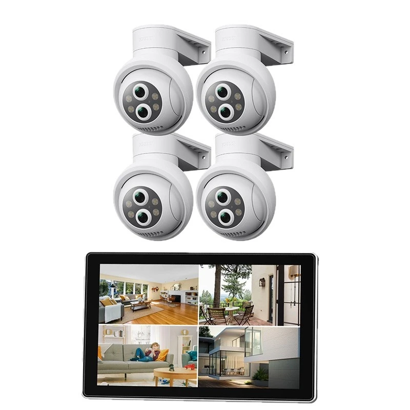 

10CH Home Wireless Security Camera System Kit WiFi 2K PTZ 10inch HDD & Cloud Storage Night Vision Two-way Audio Outdoor Indoor