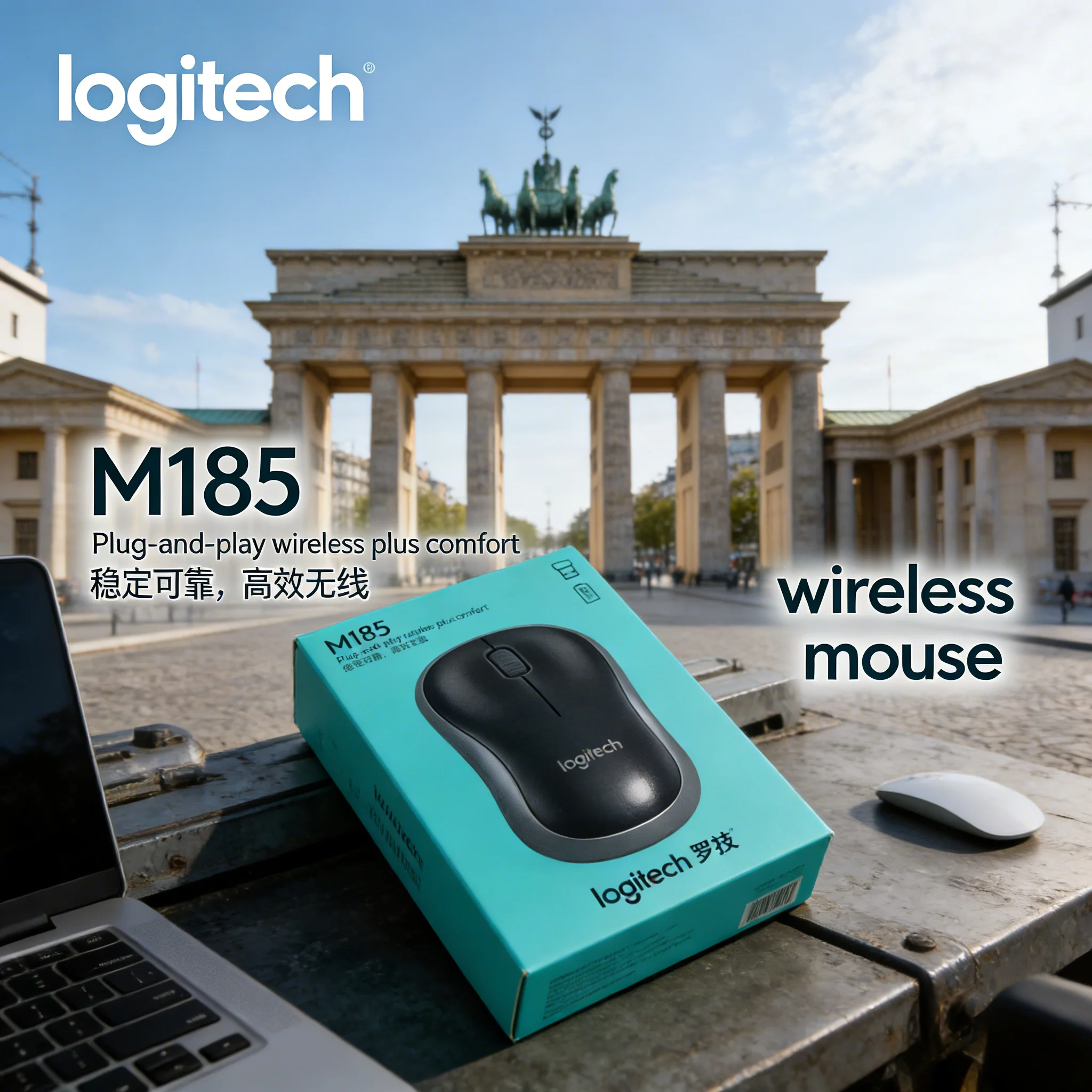 

Logitech M185 Wireless Mouse Ambidextrous Design Long-Range 10M Connection for Laptop & PC Daily Work Use