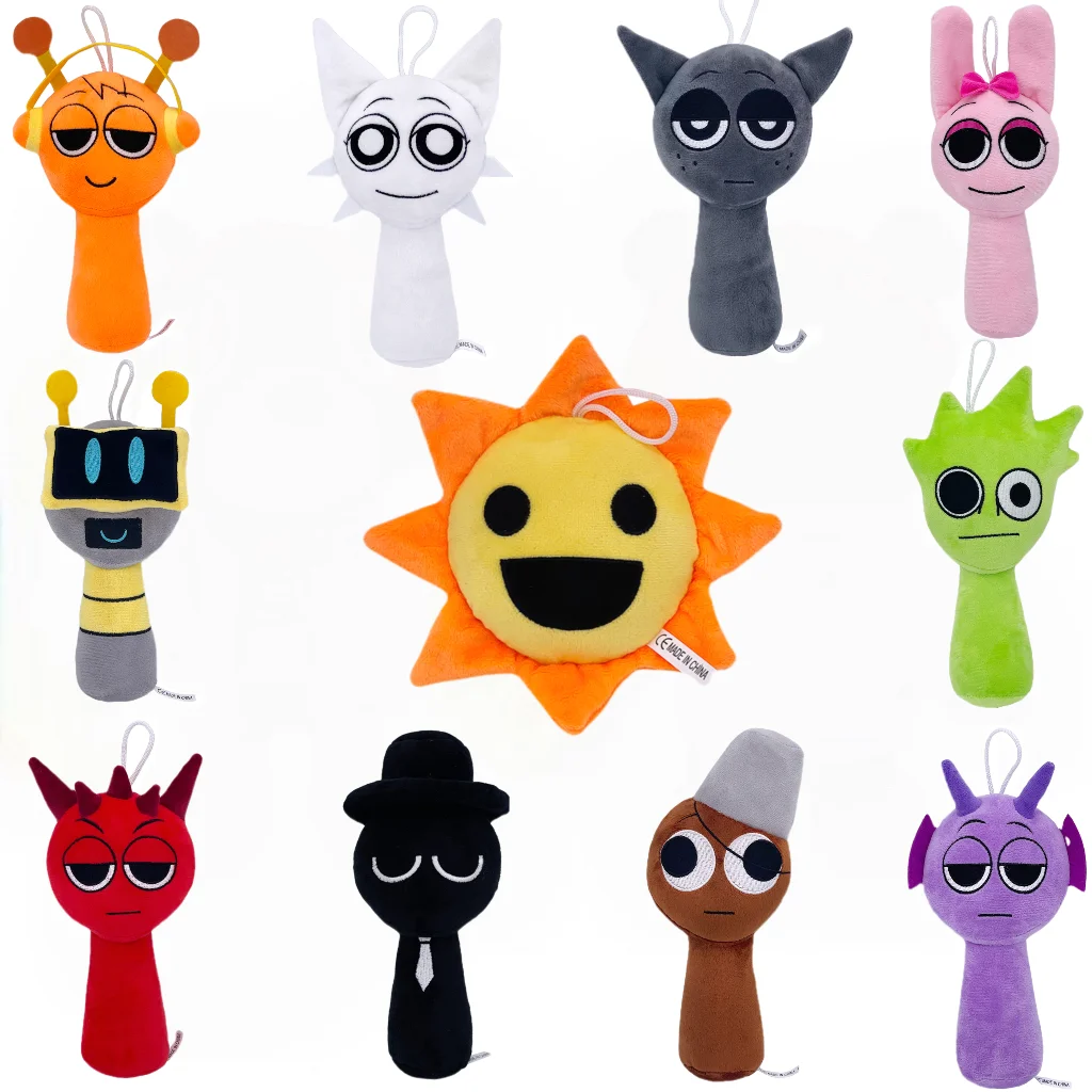 2025 novo quente sprunki pelúcia bonecas jogo brinquedos dos desenhos animados bonito macio recheado incredibox travesseiro brinquedo crianças