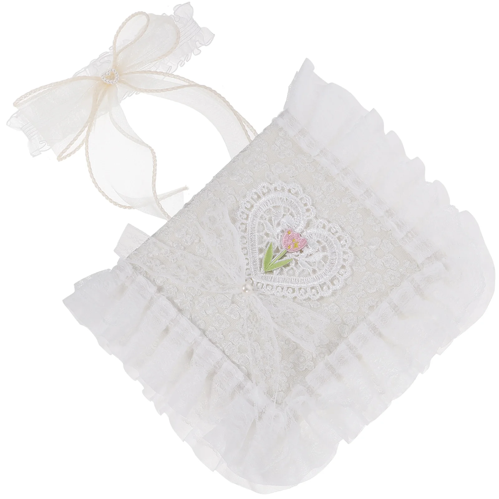 غطاء كتاب من القماش الدانتيل قابل للغسل مصنوع يدويًا غطاء مزخرف لكتب المذكرات ذات الغلاف الصلب #6