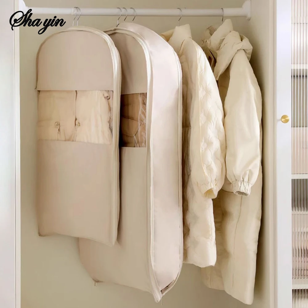 Visible Compression Hanging Bag for down Jacket - Dust Cover Clothes Storage Wardrobe Organizer for Household