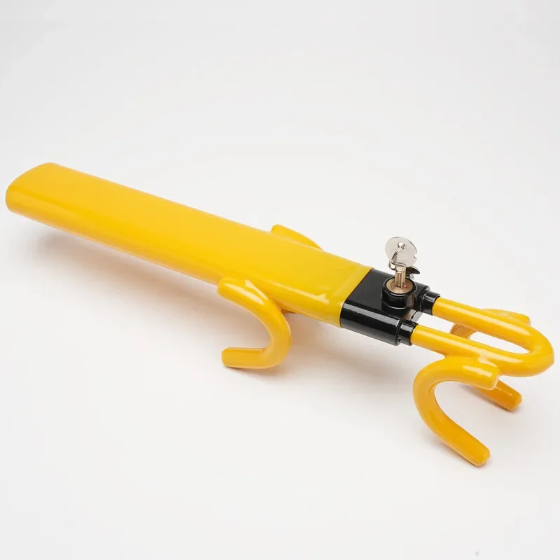 U‑Shaped Double Hook Anti‑theft Steering Wheel Lock Adjustable Telescopic Vehicle Security Safety Lock