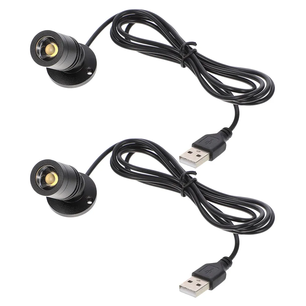 

2 шт. USB LED мини-прожекторы для витрин, регулируемые, яркие, маленькие светодиодные точечные светильники для демонстрации ювелирных изделий