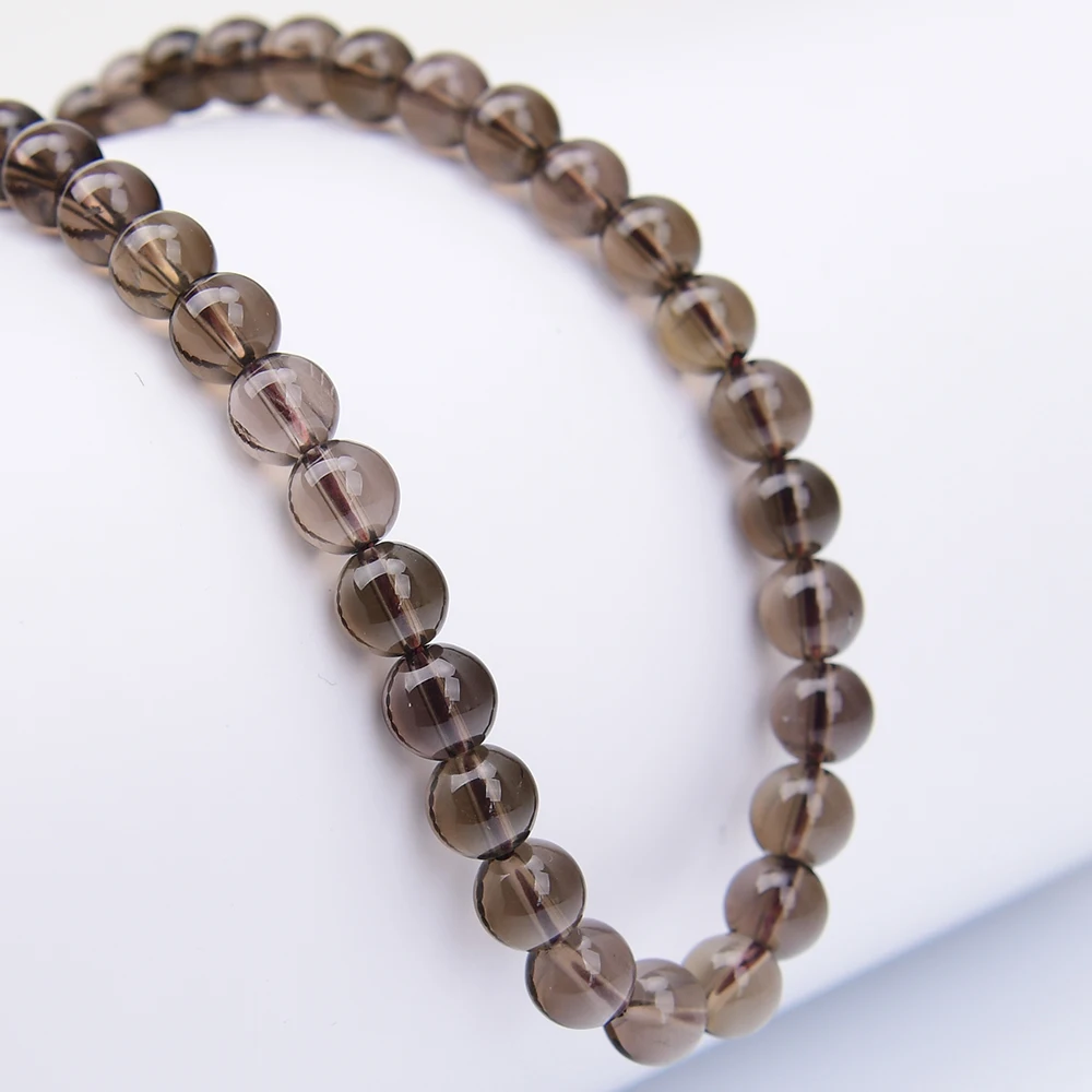 APDGG 8mm Natural Smoky Quartz Smooth Round Loose Beads Strands 15.5" Jewelry DIY view 6