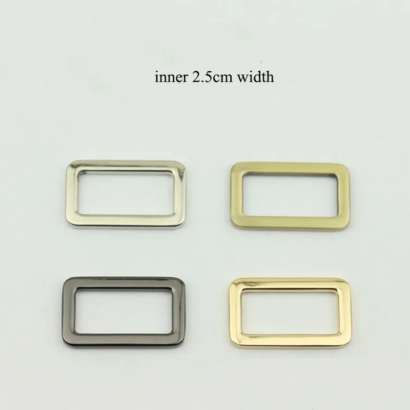 10Pcs 1inch Bag Strap Webbing Adjust Slide Buckles 25mm Metal Tri-Glider Ring DIY Clothes Belt Square Ring Slider Bags Parts