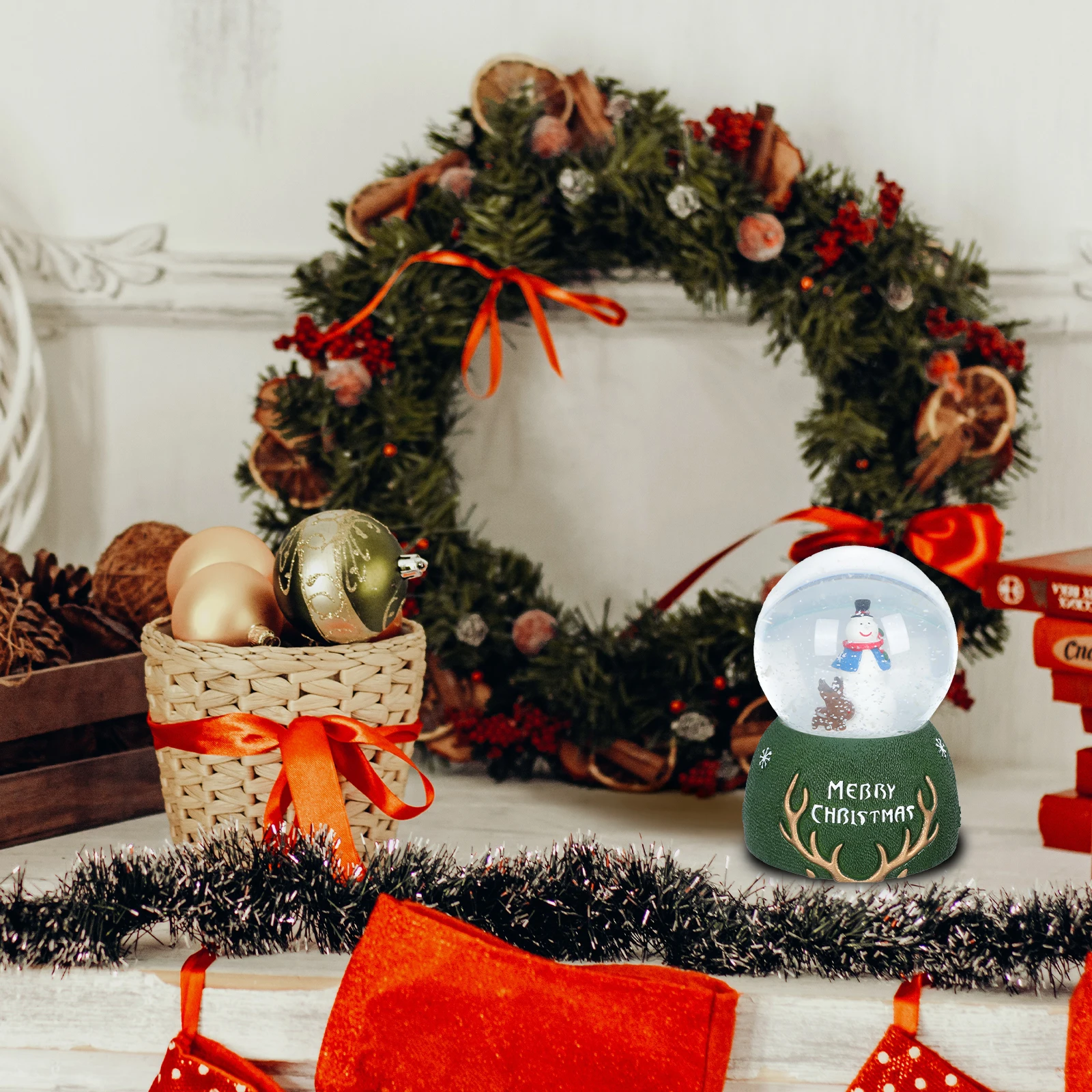 

Musical Crystal Ball Christmas Decoration Plastic Balls Room Plays Desktop Ornaments