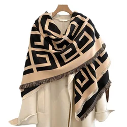 Luxury Winter Cashmere Scarf Women's Design Warm Cashmere Blanket Women's Scarf Women's Shawl Thick Square Scarf Fashionable