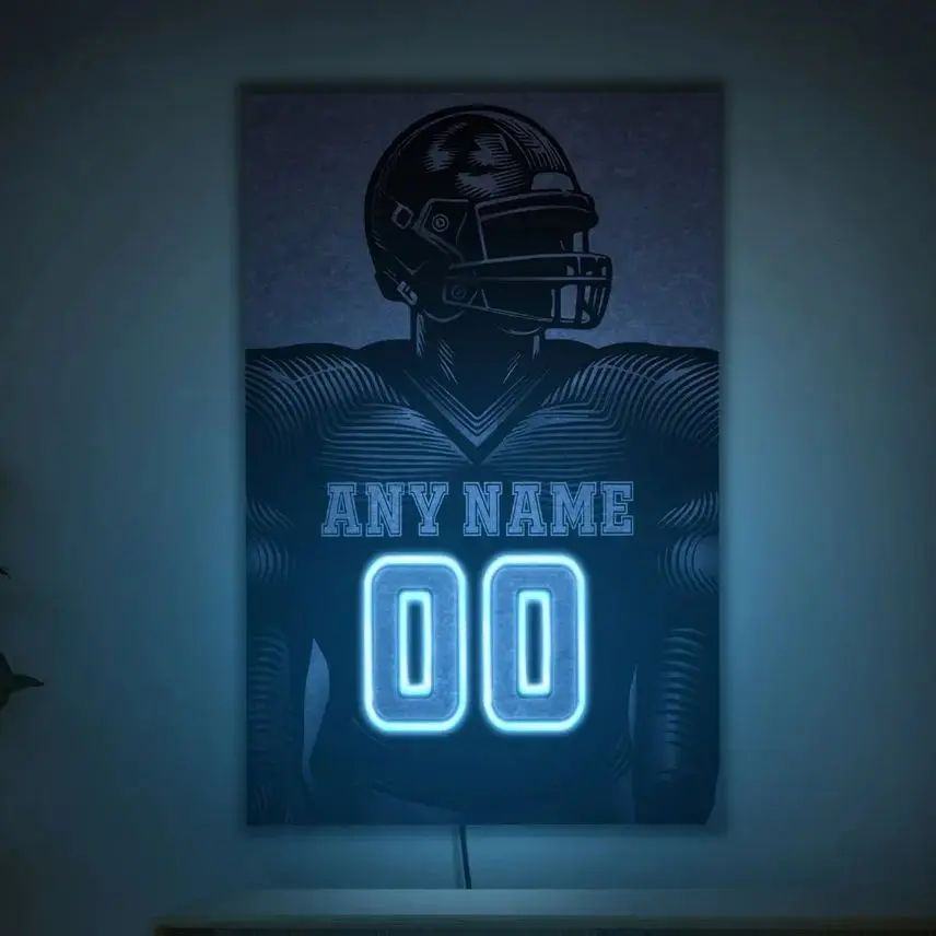 

Custom Football Neon Sign Personalized Football Sign Football Player Sign Player Name Sign Football Gift Kids Room Sign