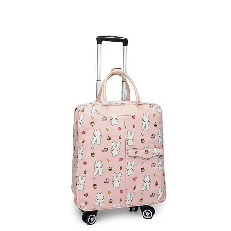 Imagem -02 - Rolling Luggage Travel Bags para Women Short Trip Suitcase com Wheels Light Handbag Trolley Backpack