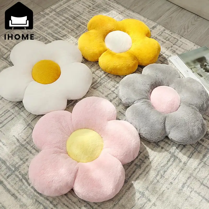 IHOME Creative Plant PP Cotton Plush Doll Interesting Flower Cushion Home Sofa Cushion Soft Ins Daisy Office Seat Cushion 2024