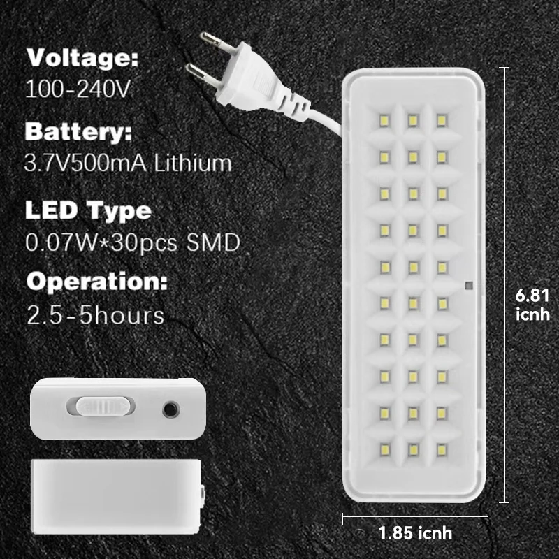 Fire Fighting Light 30LED Emergency Light Fire Emergency Lighting Luminaire 2 Modes Wall Mounted Emergency Lamp Smart Home Bulbs
