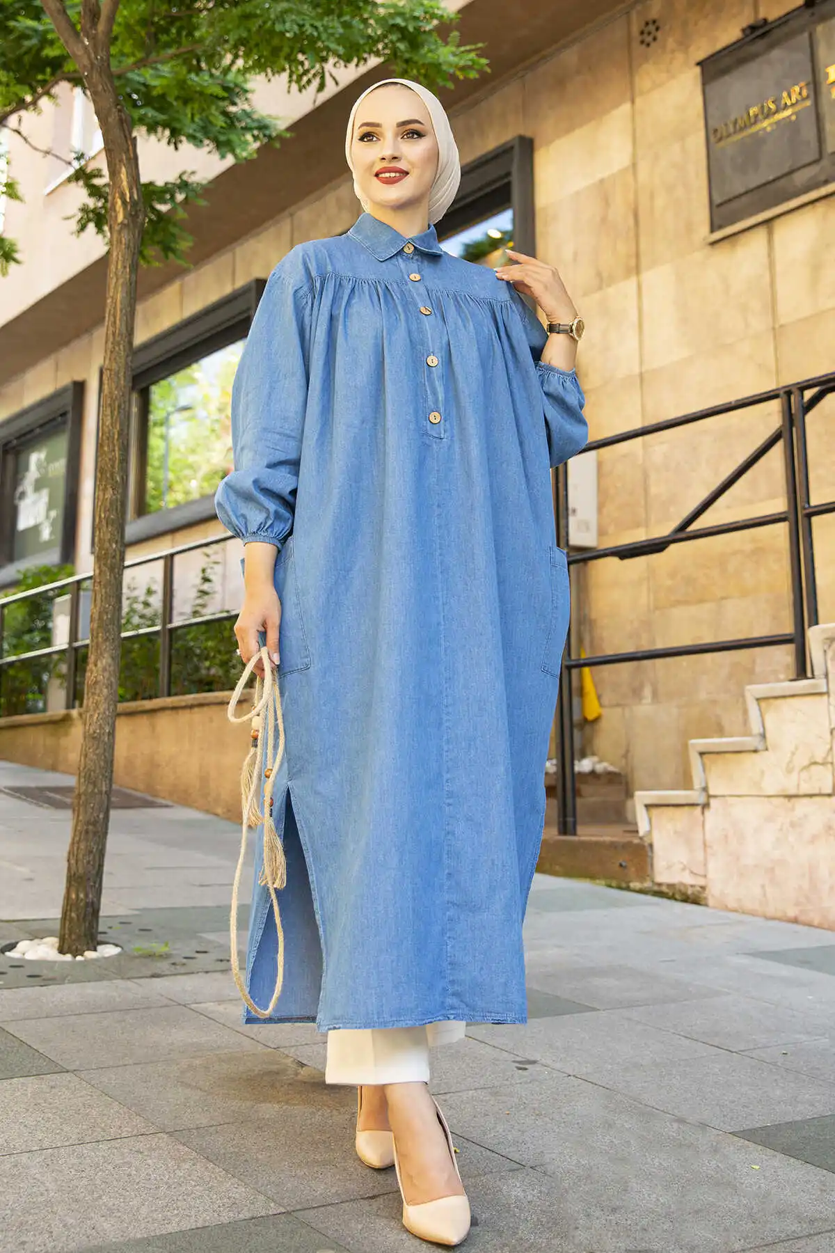 

Temporary shed Denim Tunic MD-Dark Blue