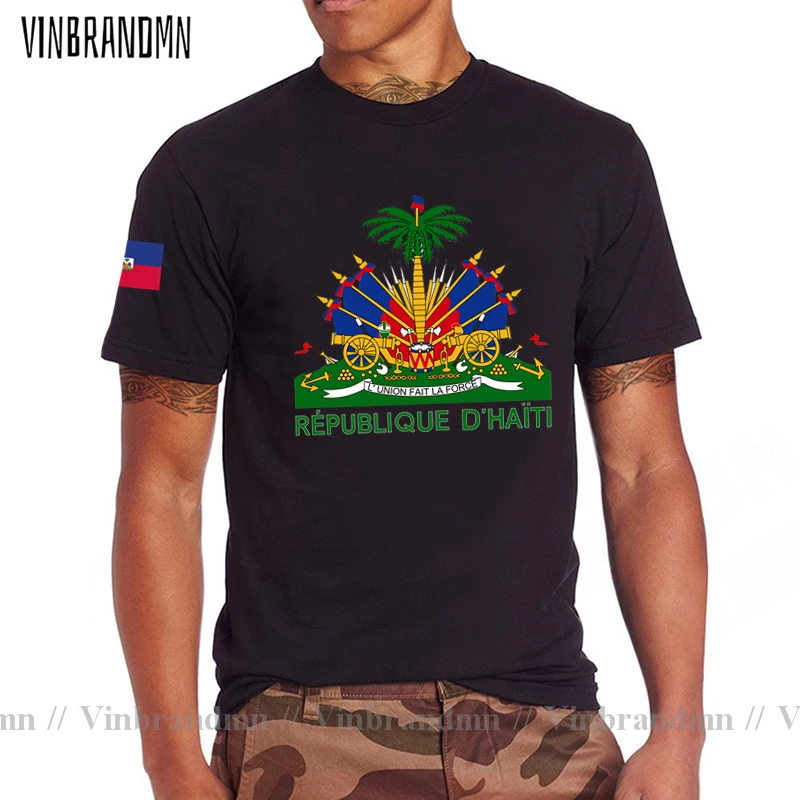 Haiti Haitian T Shirt Men 2023 T-shirt 100% Cotton Nation Team Tshirt Clothing Fitness Tops Hayti Ayiti Country Flags Design Tee