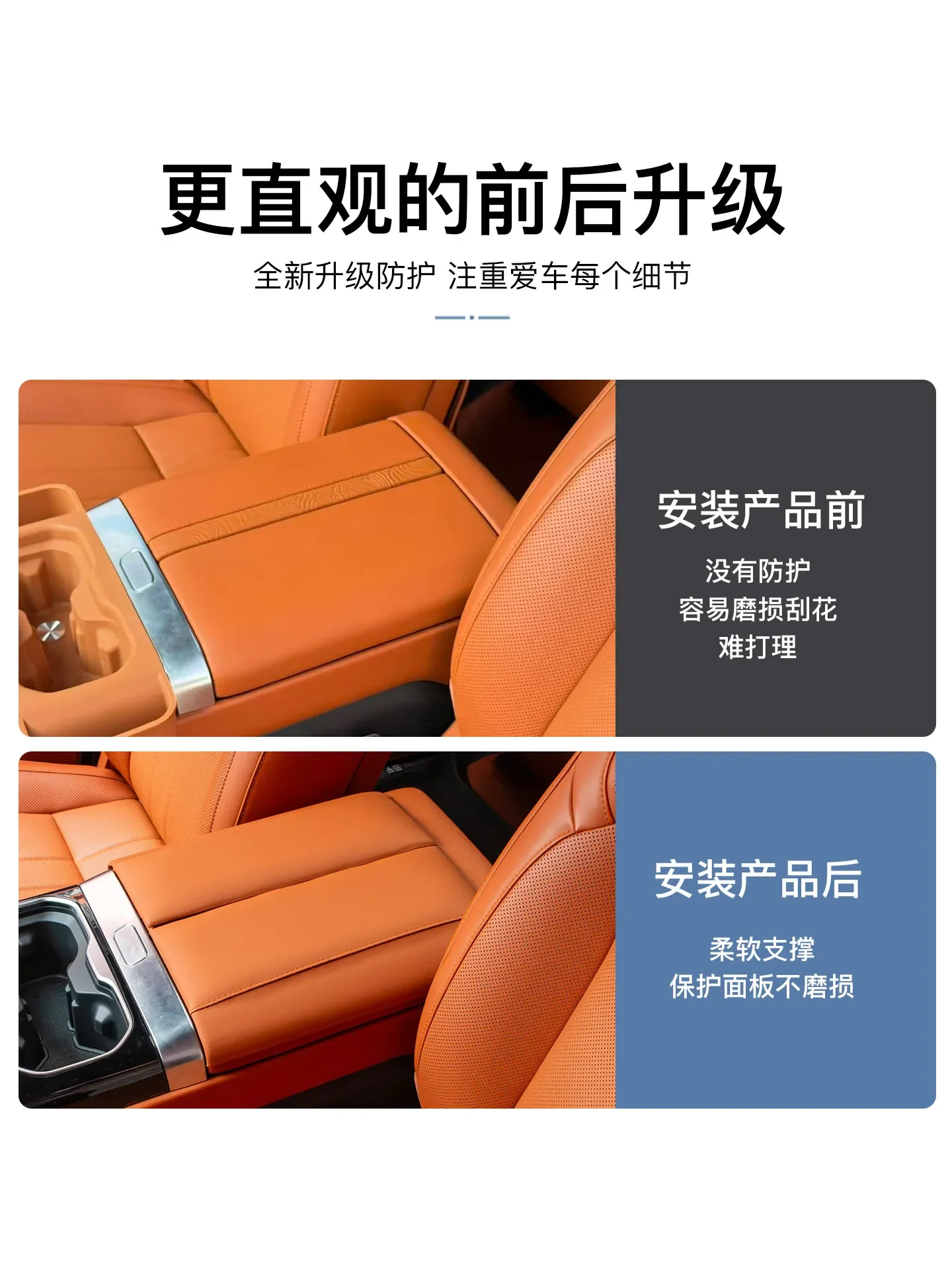 For Jetour G700 2025 2026 Car Center Console Armrest Protective Cover ABS Leather Wrapped Anti-scratch Armest Cover Accessories detail image 3