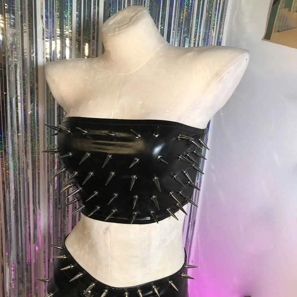 

Y2K Halter Camisole TOPS Gothic Grunge Hand Made Eco Harajuku Studded Rivet Kawaii Emo E-Girls DIY Punk Rock Goth 2025 Club Wear