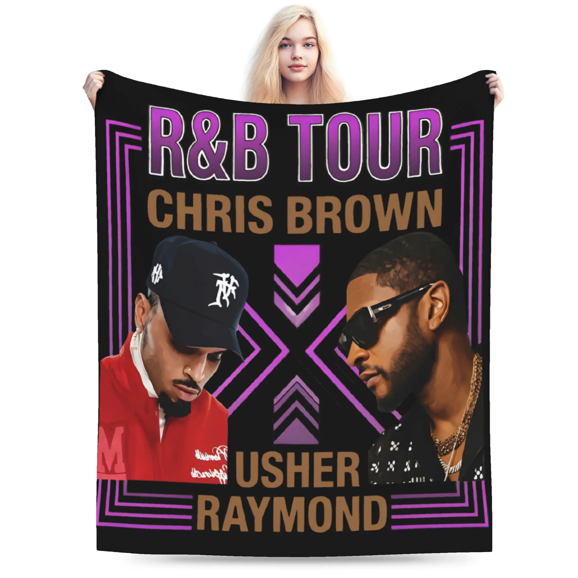 Chris Brown And Usher The Rb Tour Blanket Quality Warm  Raymond And Brown Throw Blanket Winter Girls Boys Bedroom Bedspread