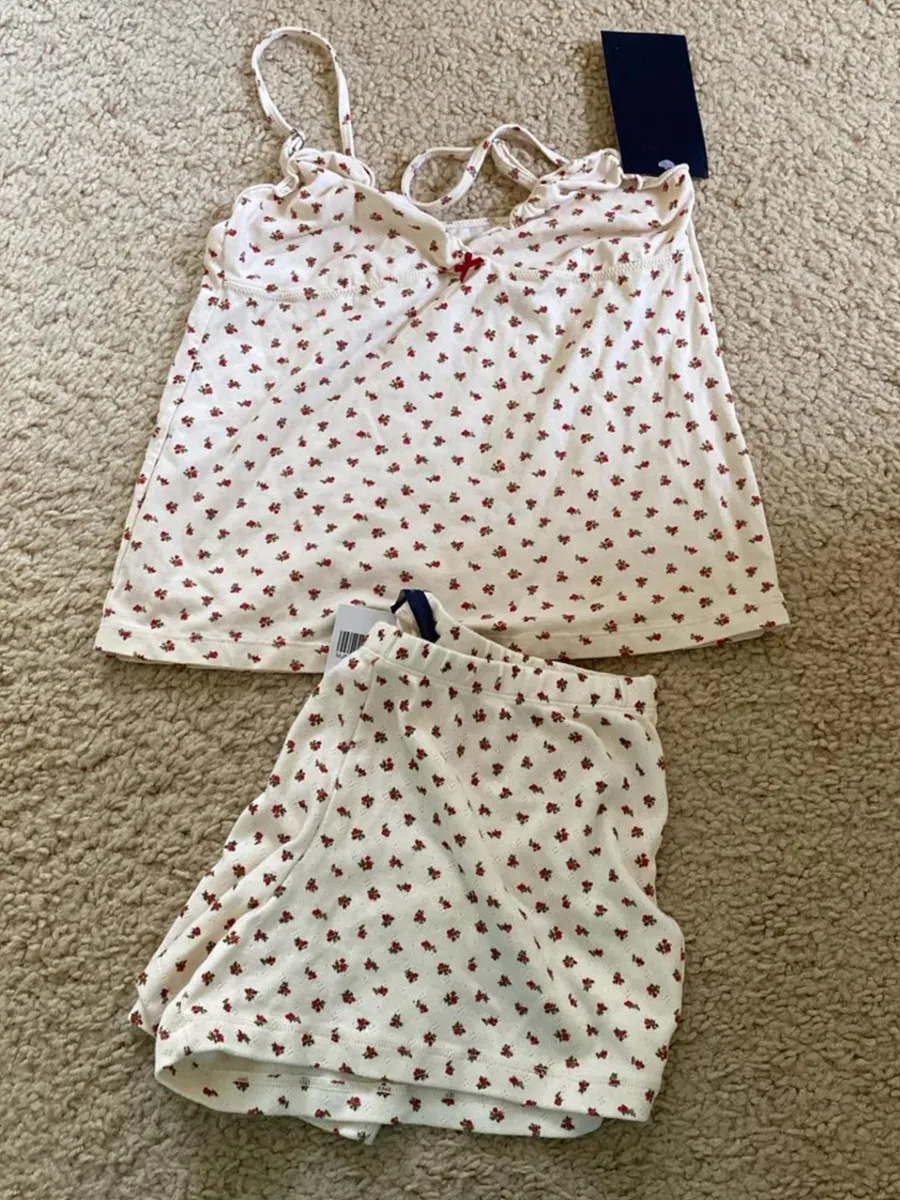 

Красные шорты-майки с цветочным принтом и грибком, пижамные комплекты, женские летние тонкие майки с v-образным вырезом + толстовки с люверсами, милый хлопковый домашний наряд из 2 предметов