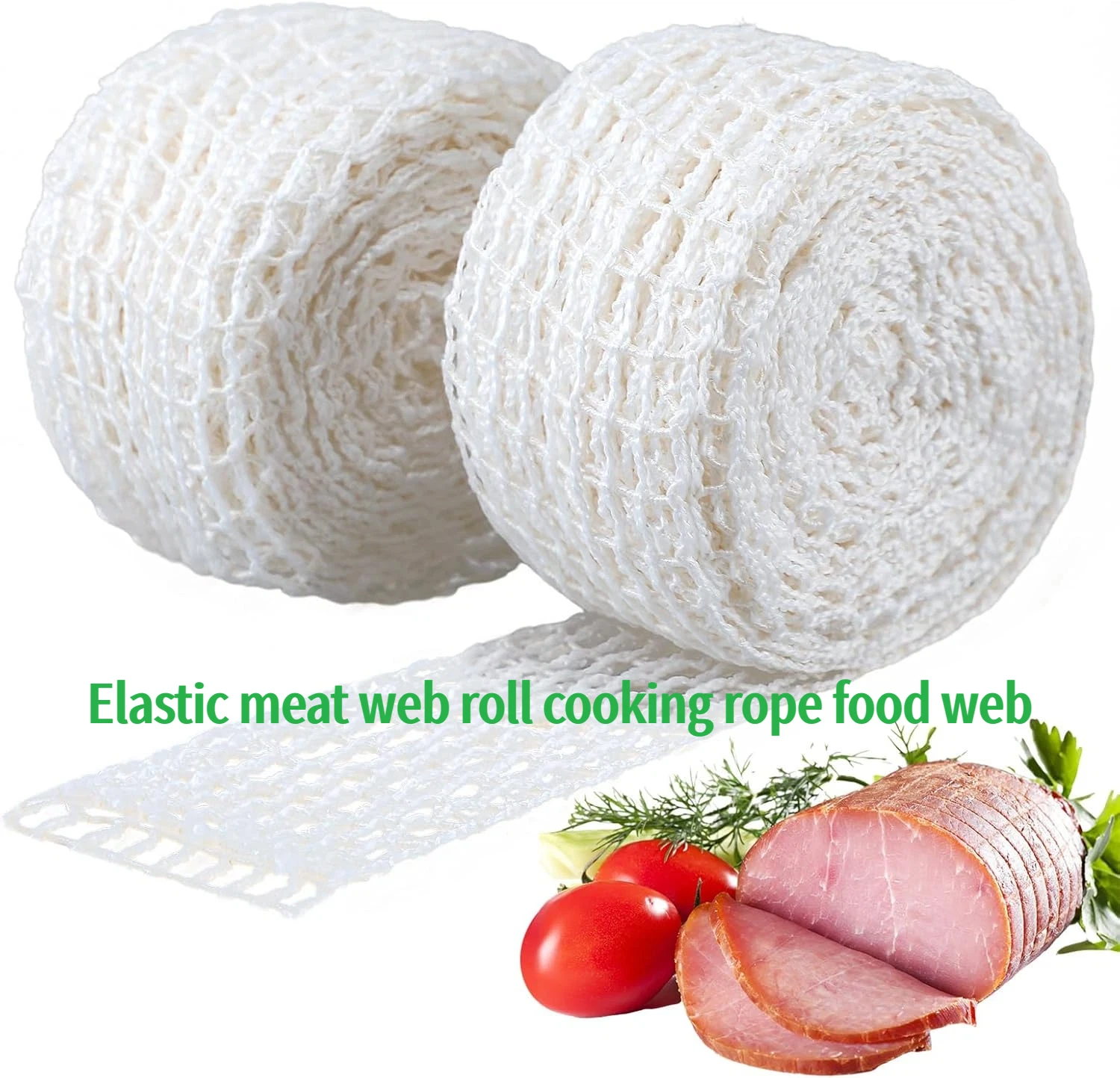 Elastisches Fleischnetz, Rollfleischspieße, Kochseil, Lebensmittelnetz, für italienische scharfe Würstchen, dehnbares Polyester-Baumwollnetz – Detail 1
