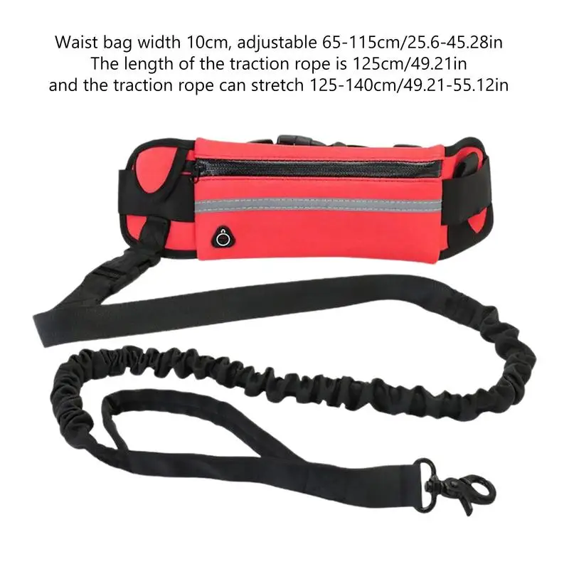 Hands-Free Dog Walking Belt Fanny Pack Waist Belt Adjustable Professional Harness Dog Running Rope For Outdoor Park Pet Supplies