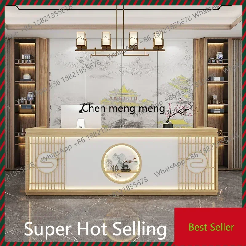 

European Information Store Reception Desk Check Out Simple Counter Standing Reception Replica Desk Lectern Trendy Furniture