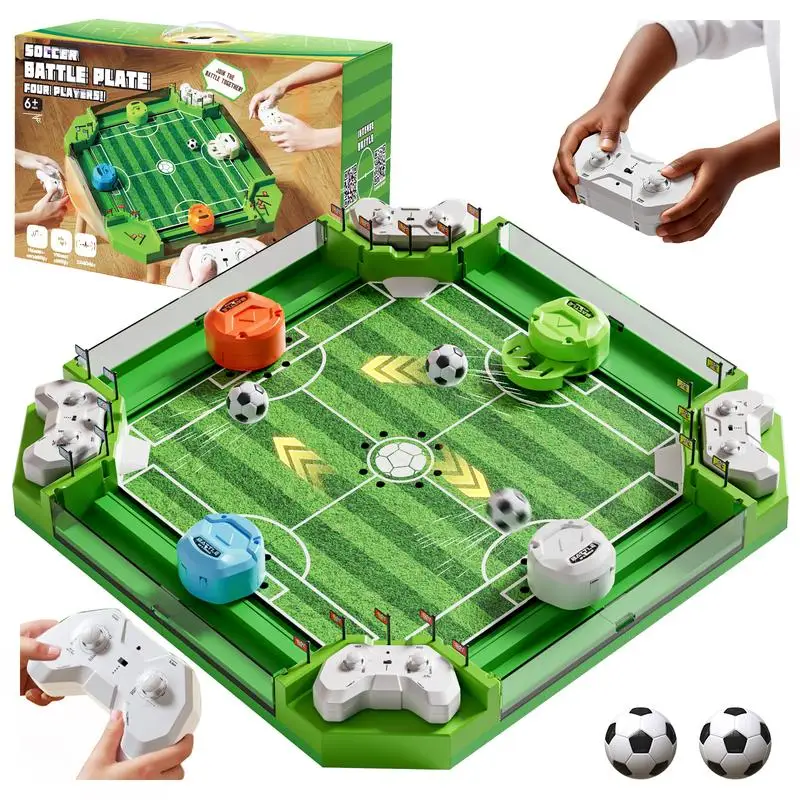 Remote Control Table Football Game Electric Foosball Game for 2 or 4 Players Family Party Game Foosball Table