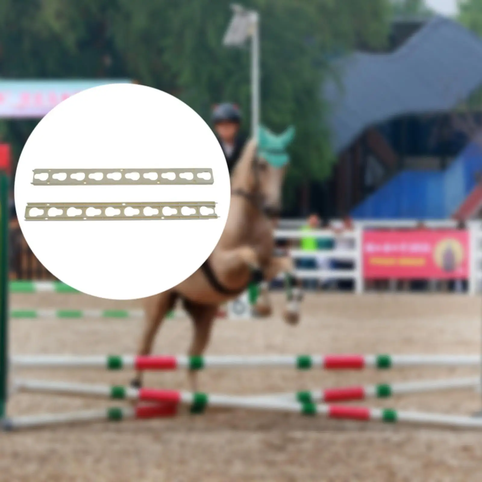 2x سكة مسار بفتحة مفاتيح على شكل حصان متعددة الاستخدامات وخفيفة الوزن ومستقرة مع 2 عظة قفز #1