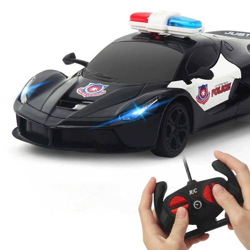 1/24 Remote Control Car Charging Four-Way Lighting Wireless Drift Police Car Electric Car Simulation Remote Control Model  Gifts