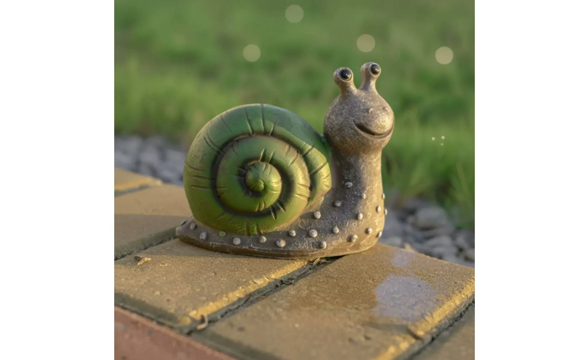Resin Snail Garden Lamp Waterproof Solar Snail Light Outdoor Decor No Wiring Needed Weather-Resistant for Yard, Lawn