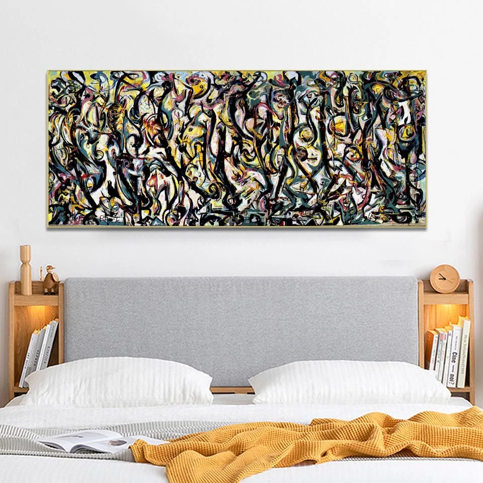 Hand painted high quality reproduction of Mural by Jackson Pollock Abstract oil painting on canvas Decoration pictures room wall