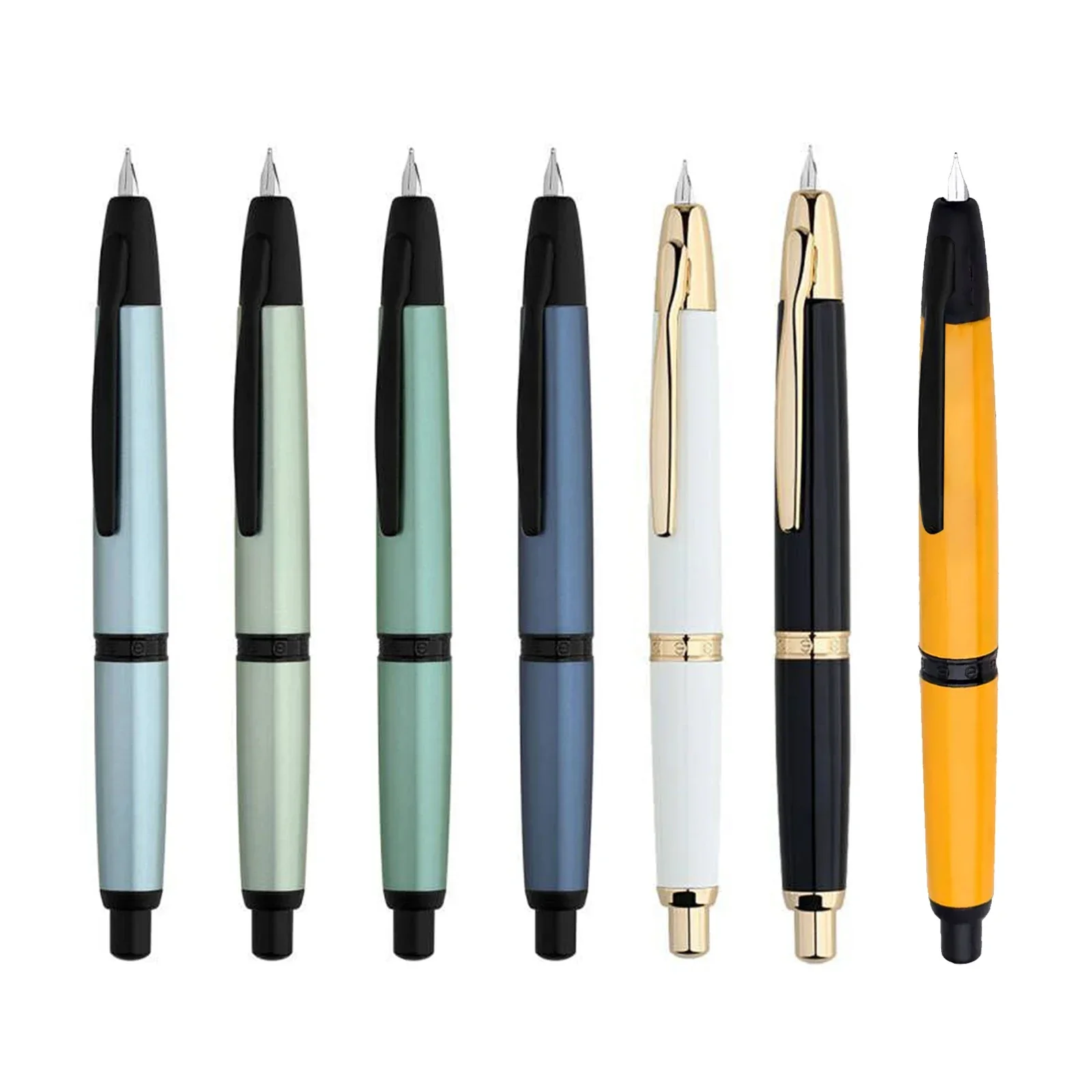 2024 Majohn A1 Press Fountain pen new color writing ink pen for calligraphy practice with 0.5mm F nib black\golden clip gift pen