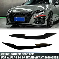 For Audi A4 S4 B9 TDI Sedan / Avant 2020 2021 2022 2023 2024 Front Bumper Canard Splitter Spoiler Air Knife Cover Trim