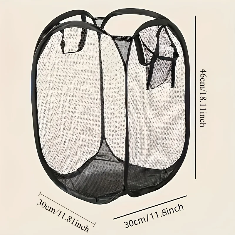 Foldable Mesh Storage Sack Space Saving Camping Sleeping Bag Organizer Portable Collapsible Mesh Laundry Hamper For Dorm Home Tr