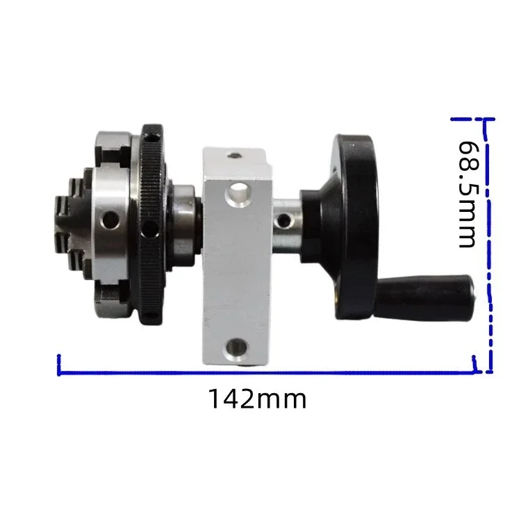 Mini hand-operated rotating chuck,35mm in height,made of bearing steel.a slight damping effect during forward and reverse rotati