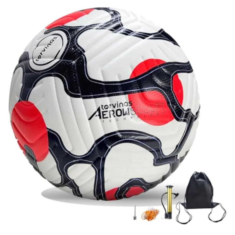 

Soccer Ball, 4 Thermal Bonded Waterproof PU Leather, Profional Training and Match Ball for Youth and Adults, with Pump and Bag,