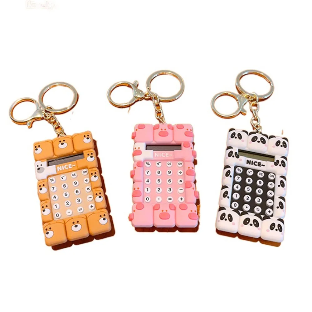 with Keychain Calculator Keychain Stationery Evaluator Mini Portable Digit Calculator Creative Kawaii Cartoon Cute Calculator