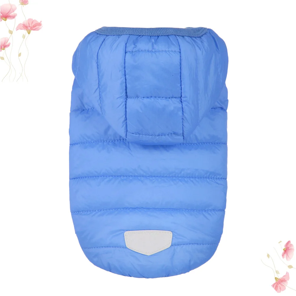 

Pet Winter Cotton Dog Vest Hoodie Warm Coat Blue Size Thick Material Perfect for Cold Weather Outdoor Use